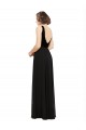Cheapest Stretch Velvet and Chiffon Prom Dress with V-Neckline UK