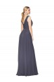 Cheapest Floor Length High Neck V-Back Chiffon Prom Dress UK