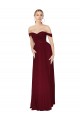 Cheapest Shirred Sweetheat Neckline Off the Shoulder Long Chiffon Prom Dress UK