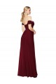 Cheapest Shirred Sweetheat Neckline Off the Shoulder Long Chiffon Prom Dress UK