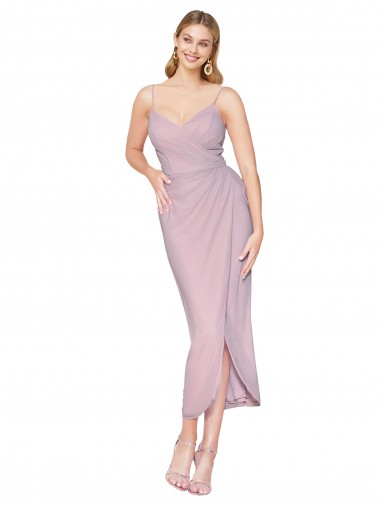 Cheapest Short Knee Length Chiffon Wrap Cocktail Prom Dress / Homecoming Dress with Straps UK