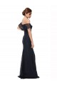 Cheapest Off the Shoulder Long Lace Prom Dress with Flutter Sleeves UK