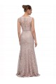 Cheapest Long Sleeveless All Lace Prom Dress with Scoop Neckline UK