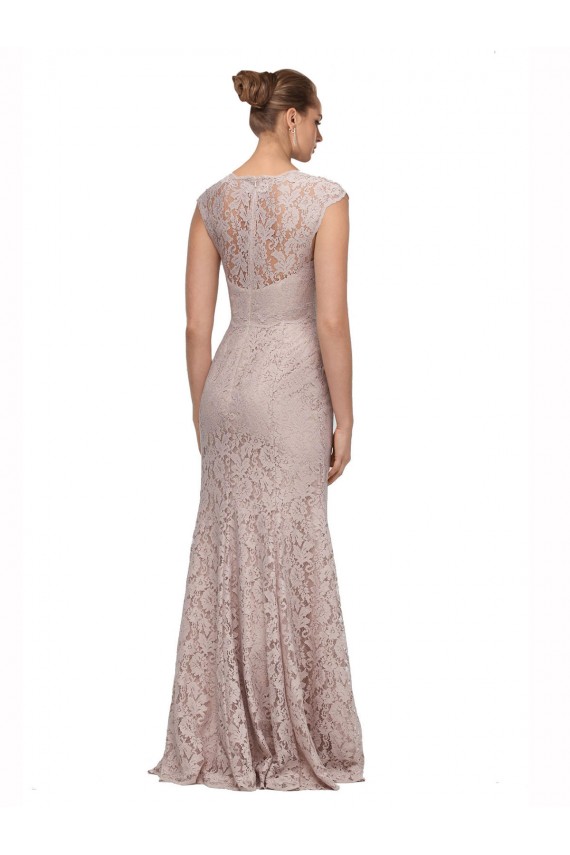 Cheapest Sweetheart Neckline Cap Sleeves Lace Prom Dress with Twist UK