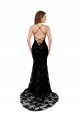Cheapest High Neckline Lace Open Back Prom Dress with High Slit UK