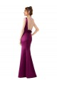 Cheapest Fitted Sexy Open Back Satin Prom Dress with Floral Details UK