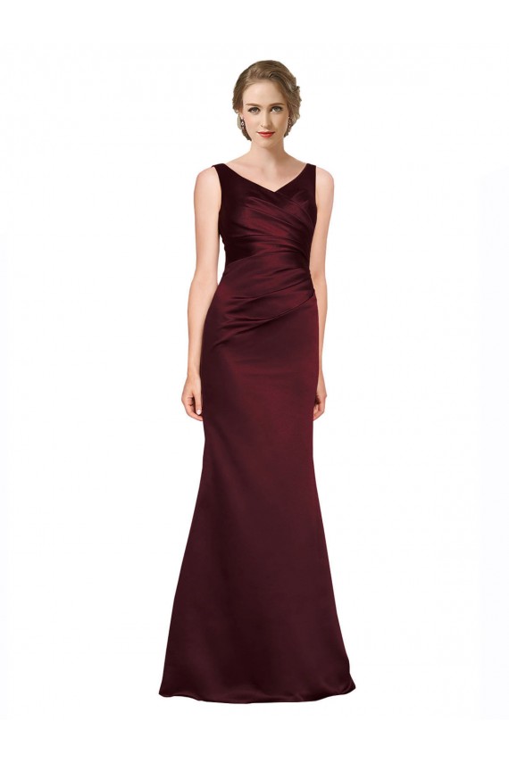 Cheapest Figure Shaping Satin Prom Dress with Structured Pleats UK