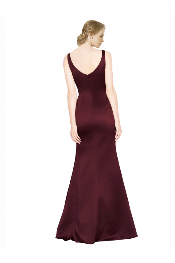 Cheapest Figure Shaping Satin Prom Dress with Structured Pleats UK