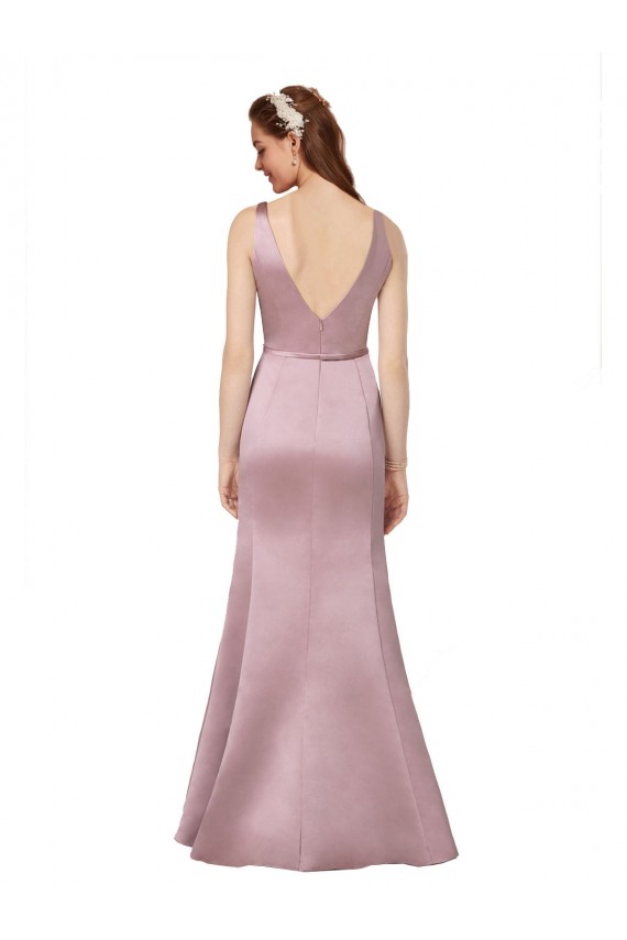 Cheapest Sexy Satin Prom Dress with Side Cutouts UK