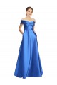Cheapest Sleeveless Off the Shoulder Ball Gown Satin Prom Dress UK
