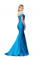 Cheapest Off the Shoulder Long Chapel Train Satin Prom Dress UK