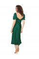 Cheapest Ruched Sleeve Silky Satin Prom Dress UK