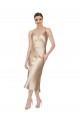 Cheapest Empire Waist Silky Satin Midi Length Cocktail Dress / Prom Dress UK