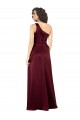 Cheapest One Shoulder Silky Satin Prom Dress with Subtle Pleats UK
