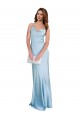 Cheapest Open Back with Ties Cowl Neck Sheath Silky Satin Long Bridessmaid Dress UK
