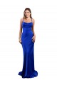 Cheapest Open Back Cowl Neck Long Silky Satin Prom Dress UK