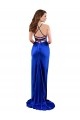 Cheapest Open Back Cowl Neck Long Silky Satin Prom Dress UK