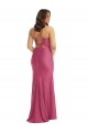 Cheapest Cowl-Neck Open Tie-Back Silky Satin Mermaid Prom Dress with Frong Slit UK