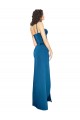 Cheapest Full Length Bustier Style Long Silky Satin Prom Dress with Low Back UK