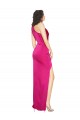 Cheapest One Shoulder Long Full Length Silky Satin Prom Dress with Front Side Split UK