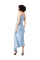 Cheapest Midi Length Short Silky Satin Cocktail Prom Dress / Homecoming Dress with Asymmetric Neckline and High Side Split UK