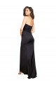 Cheapest Full Length One Shoulder Ruffled Long Silky Satin Prom Dress with High Slit UK