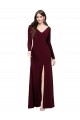 Cheapest Long Sleeves Spandex Prom Dress with Front Slit UK