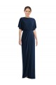 Cheapest Open Back Short Sleeves Draped Tulip Skirt Maxi Spandex Prom Dress UK