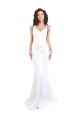 Cheapest Fishtail Shape Spaghetti Straps Open Back Crepe Prom Dress with Ruffles UK