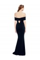 Cheapest Off the Shoulder Fitted Crepe Prom Dress with Back Cut Out UK