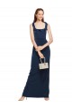 Cheapest Scoop Neck with Ruffles Long Crepe Prom Dress with Back Slit UK