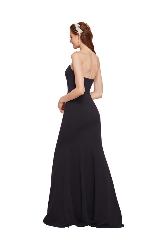 Cheapest Strapless Bodycon Long Crepe Prom Dress with High Slit UK