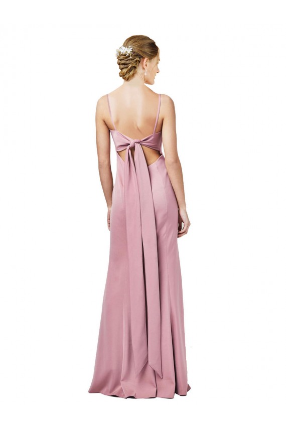 Cheapest Fit and Flare Slim Crepe Prom Dress with Cutout Back UK