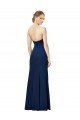 Cheapest Strapless Fit and Flare Long Crepe Prom Dress with Knot and Slit UK