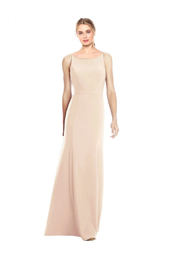 Cheapest V-Spaghetti Strap Open Back Bateau Neck Trumpet Prom Dress UK