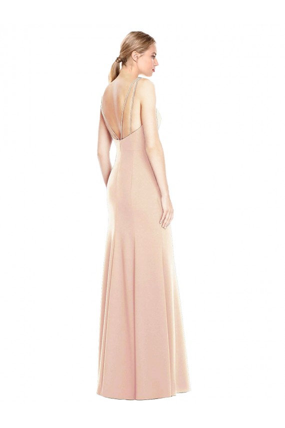 Cheapest V-Spaghetti Strap Open Back Bateau Neck Trumpet Prom Dress UK