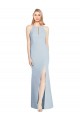 Cheapest Full Length Sleeveless Halter Prom Dress with Keyhole Back UK