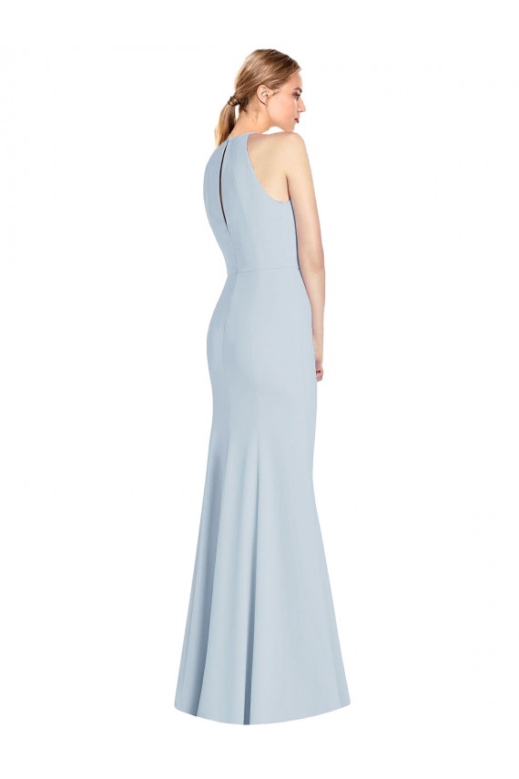 Cheapest Full Length Sleeveless Halter Prom Dress with Keyhole Back UK