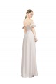 Cheapest Double Ruffle Flounce Sleeves Crepe Prom Dress with Slit UK