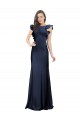 Cheapest Sleeveless Crepe Prom Dress with Cascading Ruffle and Keyhole Back UK