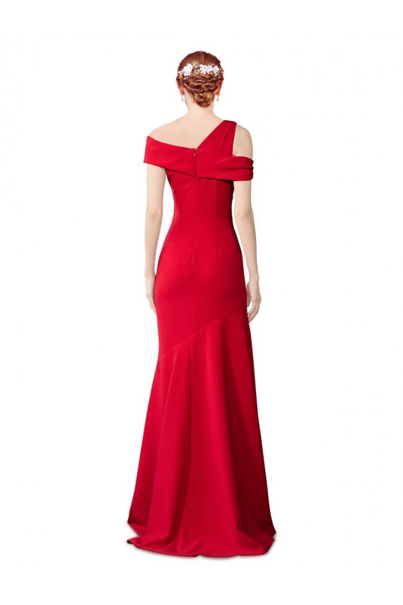 Cheapest Sleeveless Ruched Crepe Mermaid Prom Dress with Off The Shoulder Detail UK