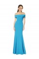 Cheapest Off the Shoulder Crepe Prom Dress with Fitted Silhouette UK