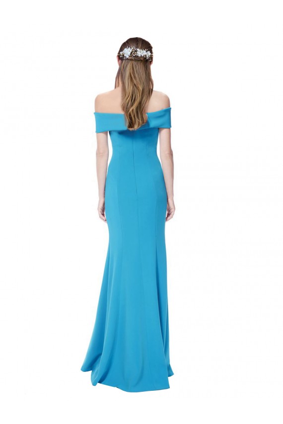 Cheapest Off the Shoulder Crepe Prom Dress with Fitted Silhouette UK
