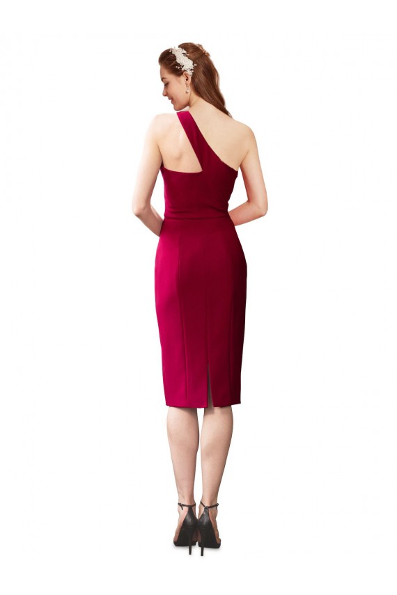 Cheapest One Shoulder Short Crepe Cocktail Prom Dress / Homecoming Dress UK