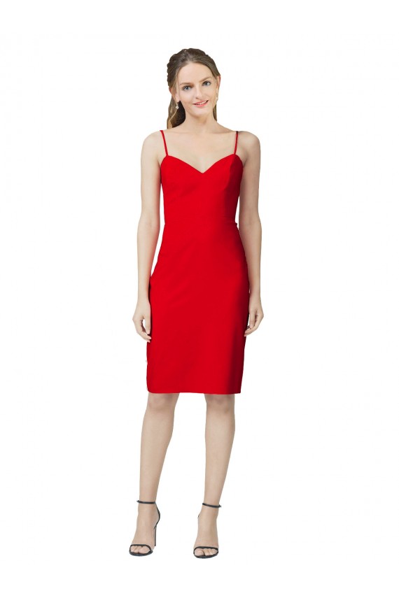 Cheapest Sleeveless Cocktail Length Sweetheart Neckline Crepe Prom Dress / Homecoming Dress UK