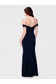 Cheapest Mermaid Off the Shoulder Long Crepe Prom Dress with Low Back UK