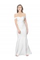 Cheapest Mermaid Off the Shoulder Long Crepe Prom Dress with Low Back UK