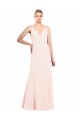 Cheapest Slim A-Line V-Neck Long Stretch Crepe Prom Dress with V-Back UK