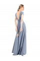 Cheapest Plunging V-Neck Cap Sleeves Stretch Crepe Prom Dress with Front Slit UK