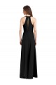 Cheapest Sleek Halter V-Neck Long A-Line Stretch Crepe Prom Dress with Front Slit UK